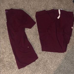 Maroon Urbane Scrub Set